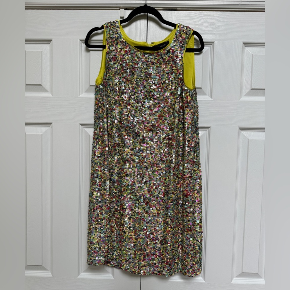 NWT ST. John Multicolor Sequin Shift Dress. Size M